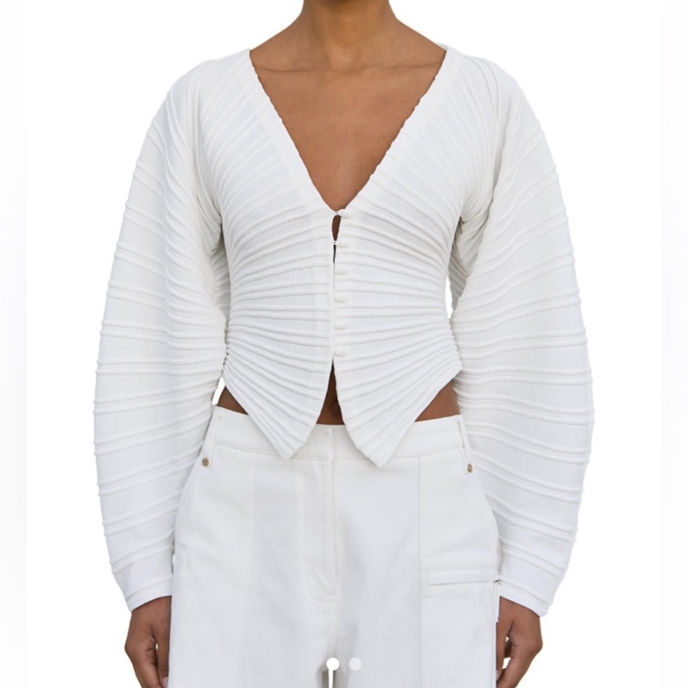Cult Gaia White Ruched Women's Top